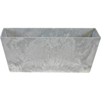 Ivyline Artstone Maceta para Flores Balconera Ella- Resistente a Las heladas y Ligera- Gris- 37x17x17cm